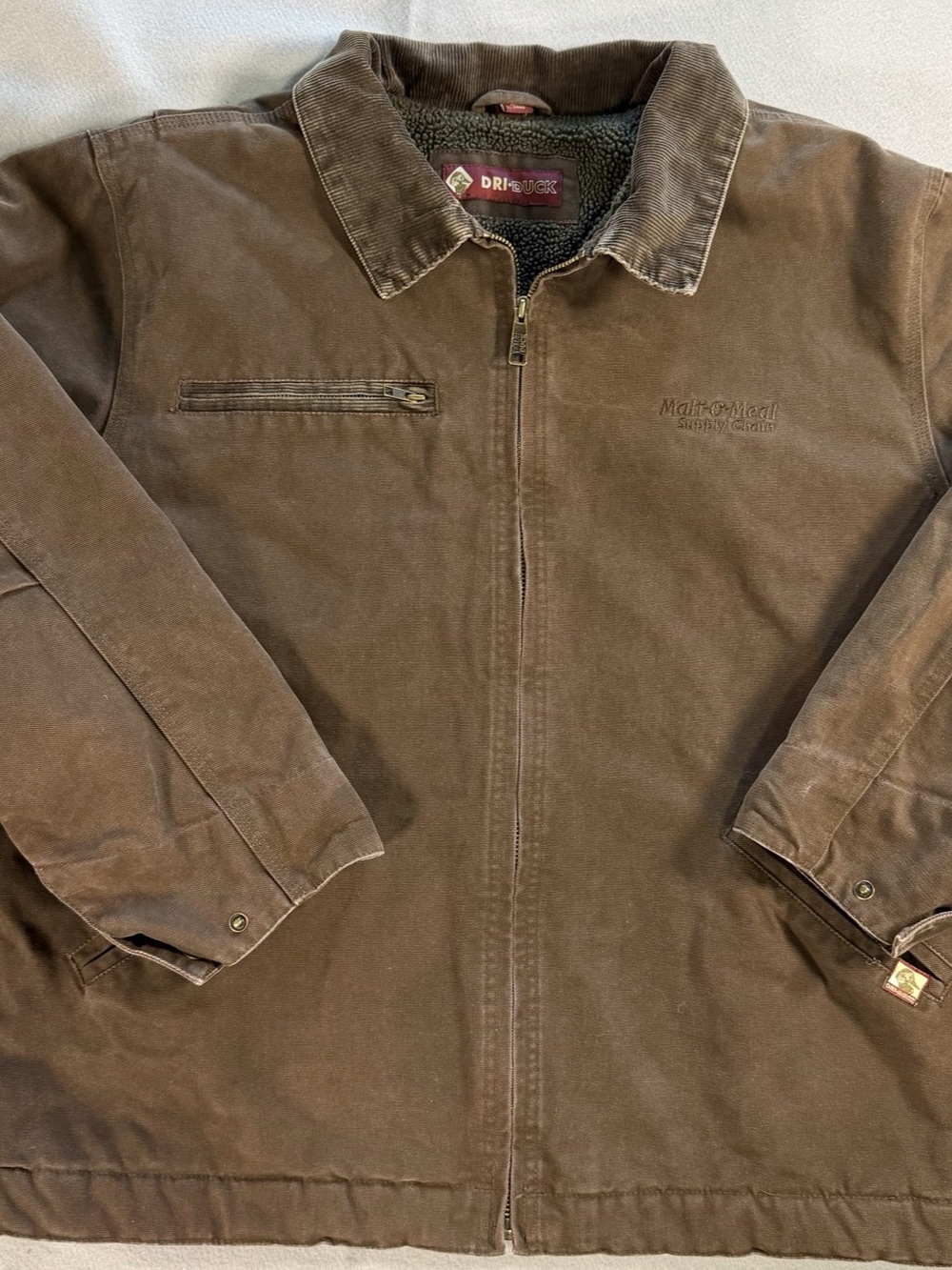 DRI DUCK Sherpa-Lined Canvas Work Jacket Brown XL